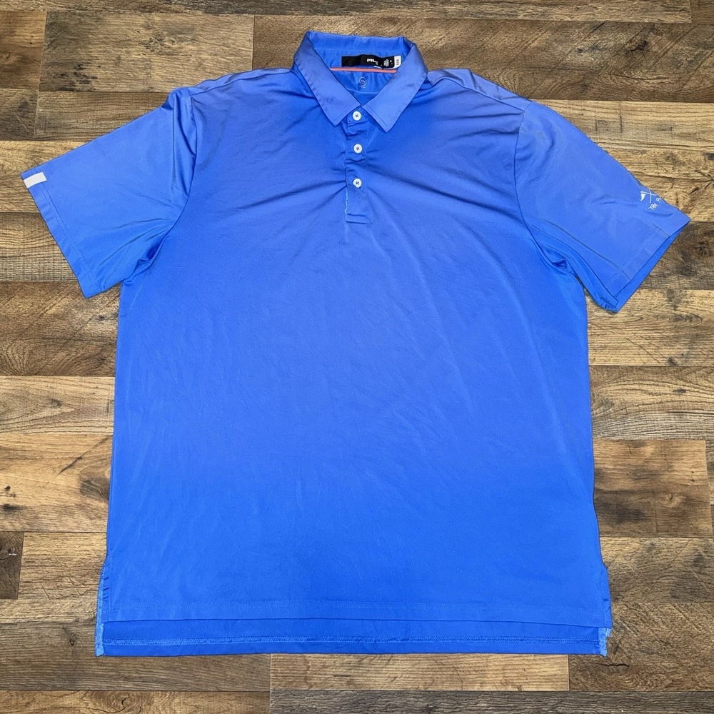 RLX Polo Ralph Lauren Shirt Mens XL Blue Golf Performance Wicking "The Pipes"
